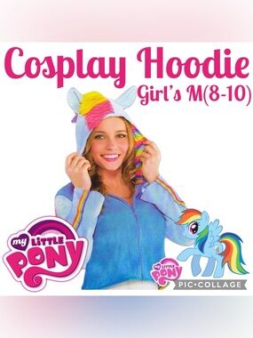 ✨My Little Pony✨Rainbow Dash✨Children’s Cosplay Zip Up Hoodie Size M(8-10)✨